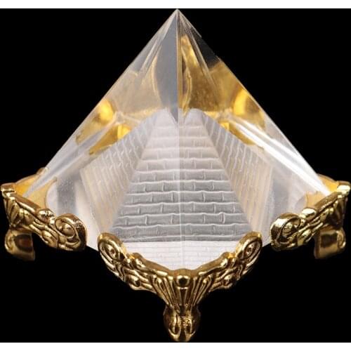 Hot Sale Energy Healing Small Feng Shui Egypt Egyptian Crystal Clear Pyramid Ornament Living Room Decoration Home Decor