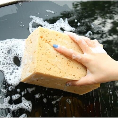 1pcs Car Wash Sponge Extra Large Cleaning Honeycomb Coral Car Yellow Thick Sponge Block Car Supplie Auto Wash Tools Absorbent