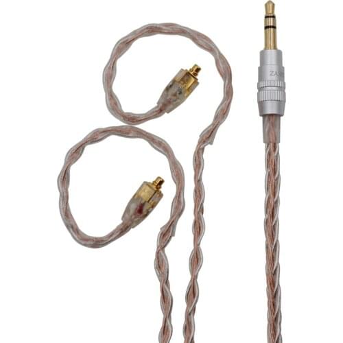 BQEYZ Gold Silver Mixed Color Upgrade Earphone Cable 0.78mm mmcx 3.5mm 2.5mm Balanced Plug Replacement for TFZ KZ TRN BGVP