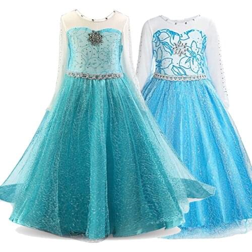 Summer Girls Elsa Dresses Clothes Kid Cosplay Anna Princess Dress Snow Queen Vestido Childrens Costumes Birthday Party Sukienki