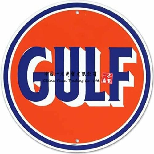 Plaque Metal Publicitaire For Gulf Stickers Decoration Usa Vintage Pub Garage Decal