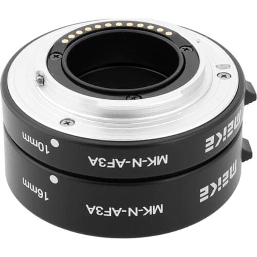 Meike MK-N-AF3A Metal Macro Extension Tube Auto Focus Adapter ring 10mm 16mm for Nikon J1 J2 J3 V1 V2