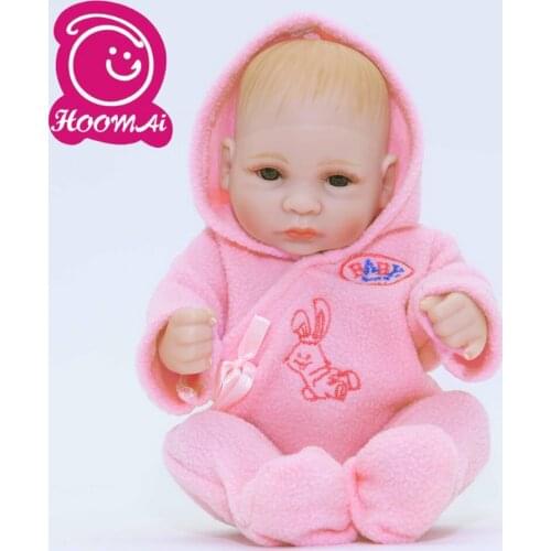 Cute 10Inch Newborn Mini Bebe Reborn Baby Doll 25CM Full Silicone Vinyl Lifelike Baby Reborn For Kid Game Toy Kids Birthday Gift