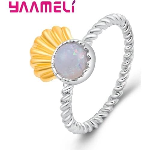 Fashion New Arrival Fire Opal Rings Women 925 Sterling Silver SilverFilled Ring Romantic Jewelry Best Birthday Gift For Girl