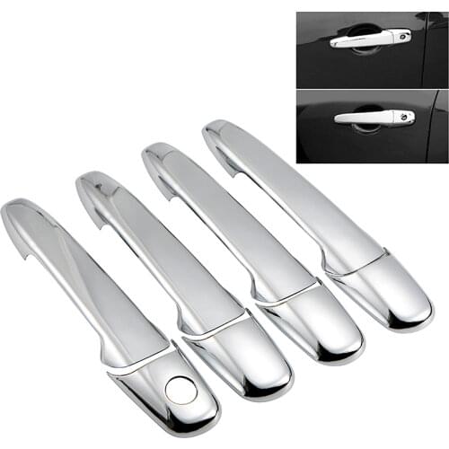 Car Door Handle Cover Exterior Trim Left Right Front Rear For Mazda 3 5 6 RX8 Mustang Fusion Edge MKZ Black Carbon Fiber Chrome