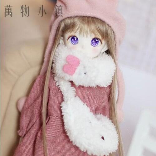 New Arrival 1/4 1/6 MSD YOSD LATI BJD Suit/Clothes Lovely Pink Dress+Rabbit Scarf+Hat+Bag