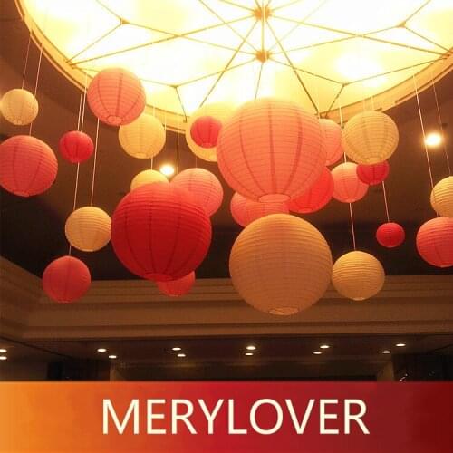 New 10 Pcs 6" 8" 10" 12" 14" Chinese Round Lantern Mutil Color Paper Lanterns for Wedding Party Decoration Birthday Decoration