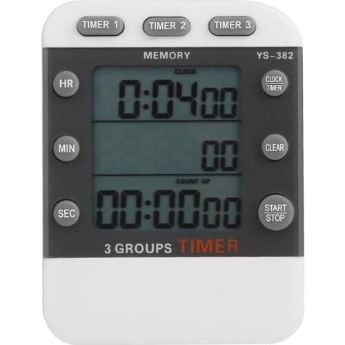 New Three-Channel Timer Experiment Countdown Stopwatch Clock Kitchen Timer