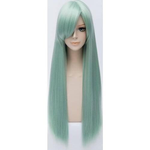 Anime The Seven Deadly Sins Elizabeth Liones Cosplay Wigs Long Straight Light Green Party Carnival Synthetic Hair Wig+ Wig Cap