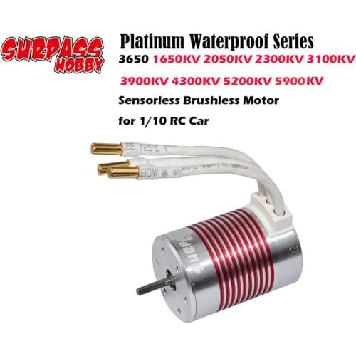 Platinum Waterproof Series 3650 1650KV 2050KV 2300KV 3100KV 3900KV 4300KV 5200KV 5900KV Brushless Motor for 1：10 RC Car