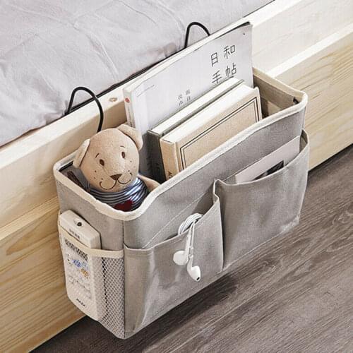 9 Colors Hanging Storage Basket Bedside Storage Organizer Bedroom Phone Book Magazine Storage Bags Holder with Hook Bed Baskets