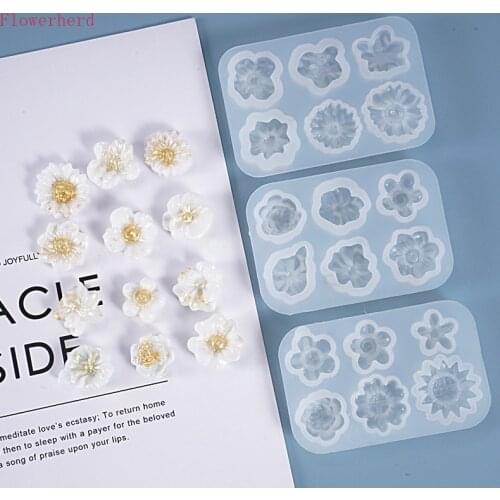 DIY Crystal Epoxy Mold 6-hole Small Flowers Mold Resin Mold Cake Decoration Daisy Silicone Mold Fondant Tools Chocolate Mold