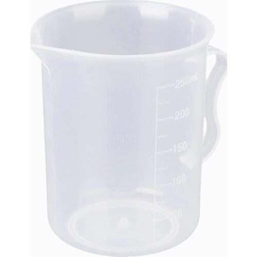 250 ml transparent plastic measuring cup with handle