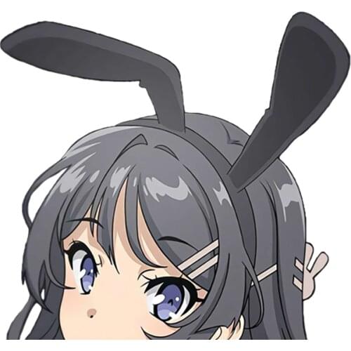 RuleMylife Peeker Mai San Mai Sakurajima peeking car stickers decal anime cute car accessories decoration pegatinas para coche