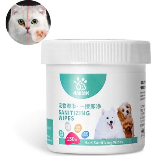 150Pcs Portable Pet Wipes Grooming Eyes Tear Stain Remover Clean Wet Paper Cat Dog Eye Wet Wipes Hygienic Grooming Pet Wipes