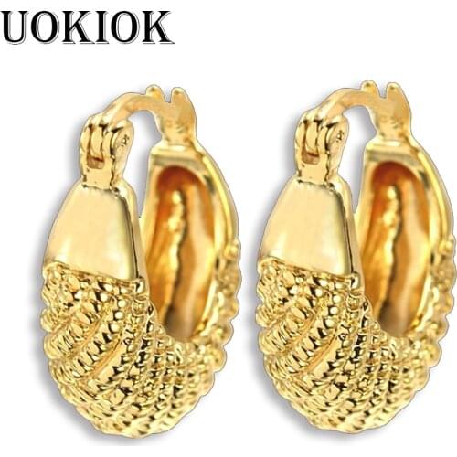 Trendy Small Gold Color Creole Hoop Earrings For Women Golden Circle Earrings Wedding Jewelry Hoops aretes