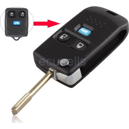 Replacement Remote Flip Key Shell Case Fob 3 Buttons Blade For Ford Transit