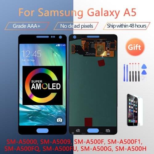 Super AMOLED For Samsung Galaxy A5 2015 Lcd Touch Screen Digitizer A500FU A500F Assembly With Frame Free Shipping