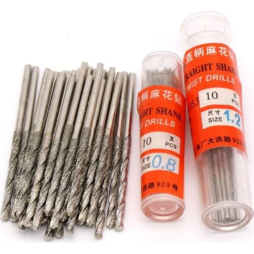 5pcs 0.8-2.5mm Diamond Drill Bits Twist Drill Bits Hole Drilling Tools For Glass Tile Stone Diamond Glass Tile Stone Tipped Hole