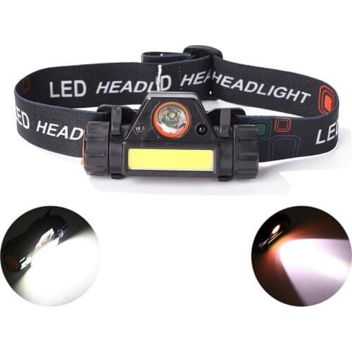 Built-in 18650 Battery 2 Light Bode with Magnet Waterproof Headlight Head Lamp Flashlight LED Head Lamp COB Work Light
