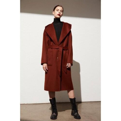 High End Double-sided Cashmere Overcoat Womens Mid Long 2021 New Spring Wedding Girl Show Thin Woolen Coat