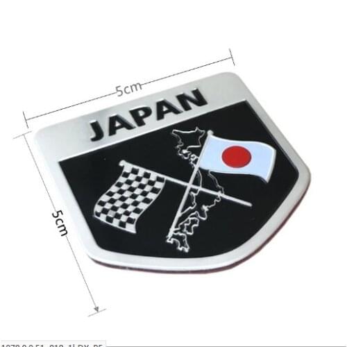 Japan Japanese Flag Emblem Badge Motorcycle Shield Decal Sticker for Auto Windows Trunks Car Accessories