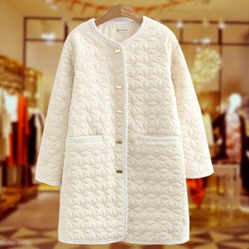 Plus size Women Winter Thin Section Cotton-padded Clothes Female Spring Autumn Mid-length jacket Plus 200 pounds of womens New
