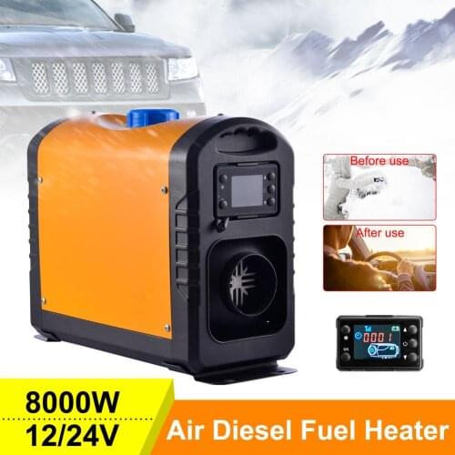 12V/24V 2-8KW Diesel Air Heater With LCD Switch Silencer Remote Control For Car RV Trailer Truck Various Vehicles