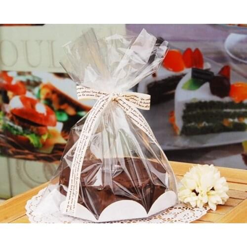 24 Pcs 6" Chiffon Cake Bag With Board,For Bakery Gift Packing / Cookie Packaging