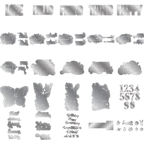 2021 AliliArts Metal Cutting Dies Collection of Greetings diy Scrapbooking Photo Album Decorative Embossing PaperCard Crafts Die