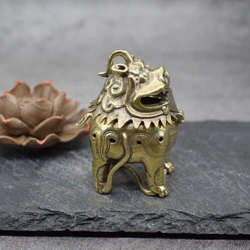 Antique Bronze Chinese Mythical Beast Figurine Incense Burners Ornament Classical Brass Sandalwood Censer Home Decoration Crafts