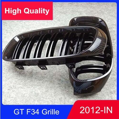 Pair New Style GT F34 ABS Car Mesh Grille For BMW 3 Series 2012-IN 2-Slat Glossy M Color Front Air Intake Grille
