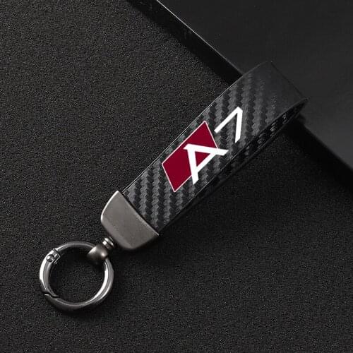 Car Accessories High-Grade Leather Car KeyChain 360 Degree Rotating Horseshoe Buckle Jewelry Key Rings For audi A7