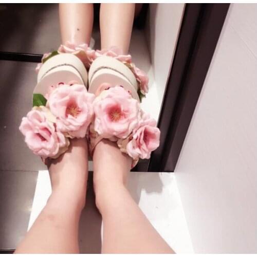 HAHAFLOWER Bohemia fashion slippers wedges large base of female high-heeled sandals in the summer of antiskid beach shoes