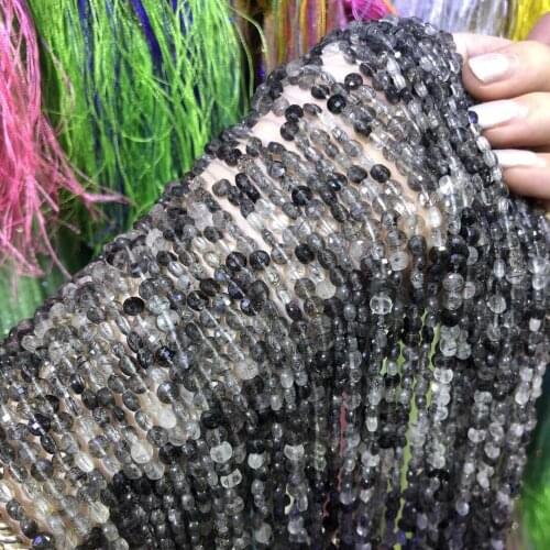 Black Crystal Section Punch Loose Beads Charms For DIY Necklace Bracelet Sewing Craft Jewelry Accessory Making