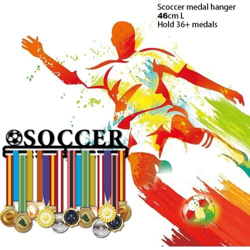 DDJOPH Soccer medal holder Sport medal hanger for soccer Medal display rack hanger 46cm L