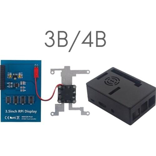 For Raspberry Pi 3.5-Inch Display+Shell Kit HD Contact Screen Can Install Screen and Fan At the Same Time