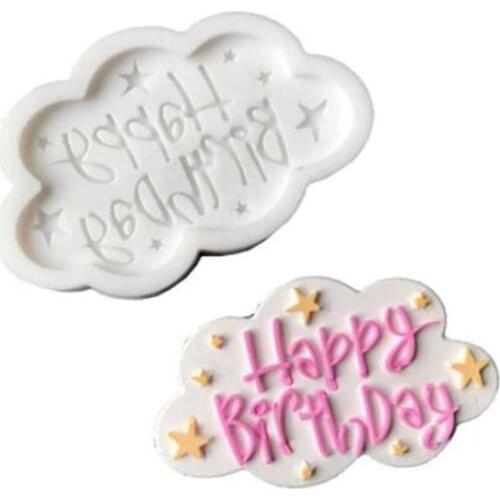 Happy Birthday Fondant Cupcake Decorating Molds Cake Silicone Mold Sugarpaste Candy Chocolate Gumpaste Clay Mould
