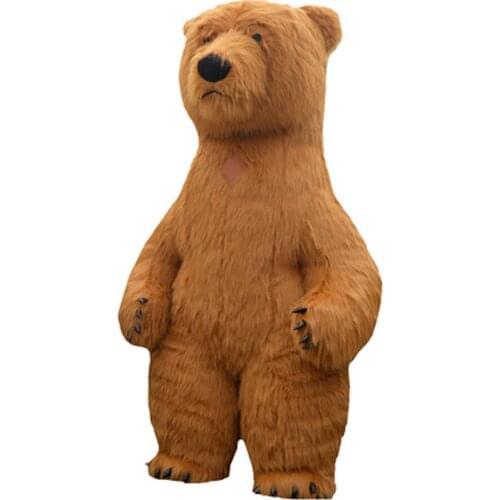 Giant Adult Size Inflatable Bear Costume Full Body Plush Mascot for Festivals Blow Up Fancy Dress Carnivals Halloween Outfits