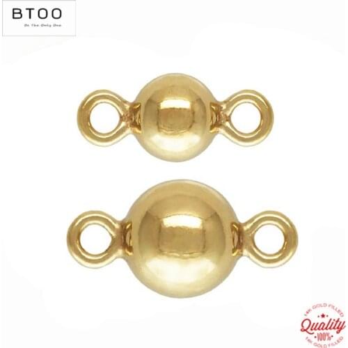 100% 14K Gold Filled Round Bead Gold Ball Connector for Jewelry Making Handmde DIY Accessories Gold Jewelry Findings Seed Beads