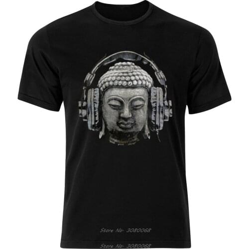 Buddha Banksy Headphones Quirky Street Art Graffiti Mens Tshirt Tee Top New Hot Summer Casual T-Shirt Print Tshirt Cotton