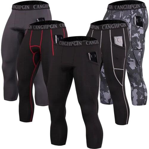 Mens Compression Pants Gym Leggings Basketball Trousers Sport Sweatpants Traning Bodybuilding Workout Fitness Running Tights