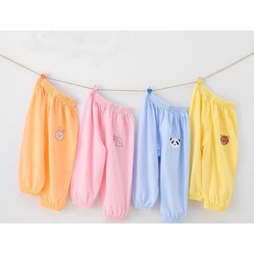 Baby Boys Linen Pleated Pant Summer Autumn Cartoon Pants Kids Sweatpants For Girls Breathable Trousers Childrens Clothes 1-5T