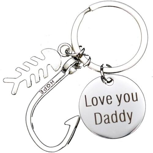 Fathers Day Gift Alloy Letter Keychain Present For Father Thanksgiving Day Birthday Present For Dad