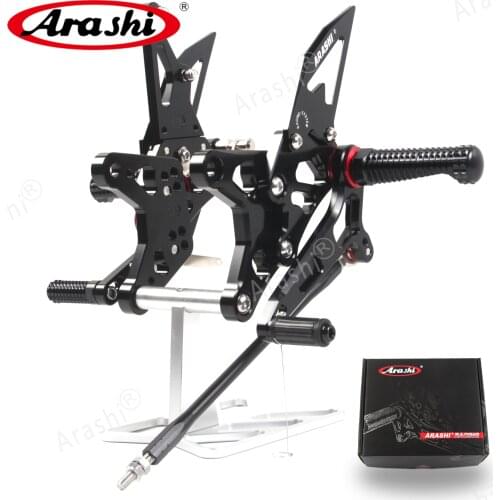 Arashi NINJA ZX6R 09-14 Footpegs Rearset Adjustable Footrest Foot Pegs For KAWASAKI ZX-6R ZX636 2009 2010 2011 2012 2013 2014