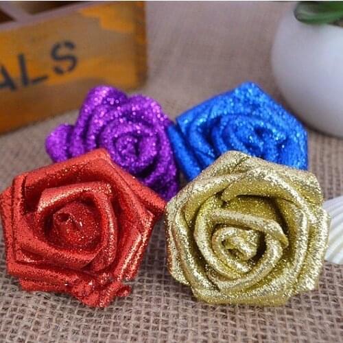 Rose artificial flower pe foam rose gold powder rose