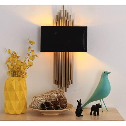Modern Chinese gold LED wall lamp living room corridor bedroom bedside lamp modern creative personality iron art wall lamp