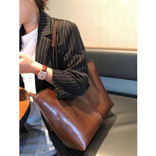 Cowhide Tote Bag Bags Genuine 2021 Shoulder Bags Solid Color Large Bag Fashion Womens Messenger Capacity Leather Handbags Women