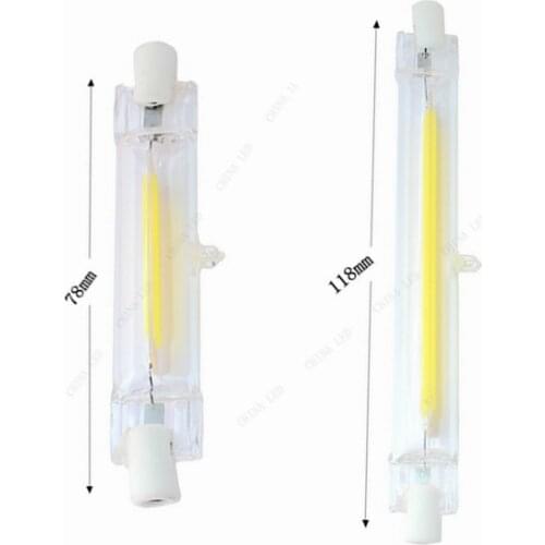 Super Bright LED R7S Glass Tube COB Bulb Ceramics 78MM 118MM R7S Corn Lamp 15W 20W 30W 40W J78 J118 Replace Halogen Lampadas