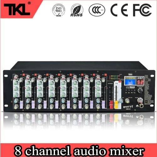 TKL HM-8 bluetooth audio mixer 8 channel MP3 USB input 48V phantom power audio DJ sound mixer